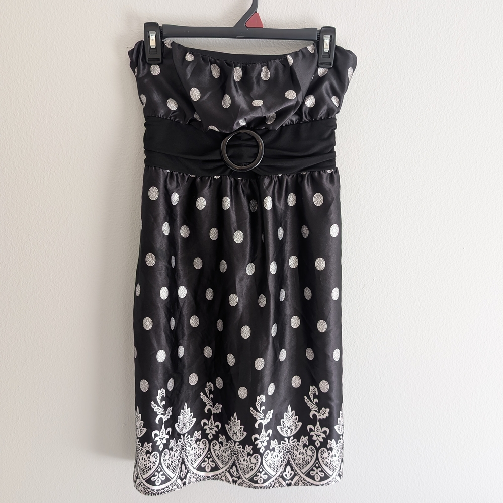 Black and White Strapless THX Sundress Size M